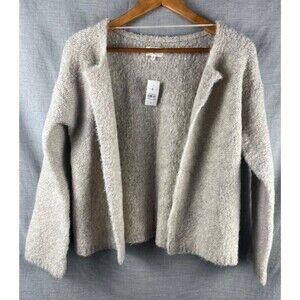 Lou & Grey Cardigan Sweater Women's Small Open Front Boucle Knit Wool Blend NWT